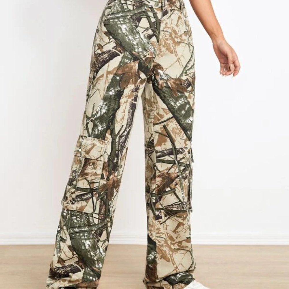 Shein trendy camouflage pants medium